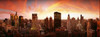 Sunset Skyline Chicago IL USA Poster Print by Panoramic Images (38 x 14) - Item # PPI41232