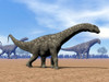 Three Argentinosaurus dinosaurs walking in the desert by day Poster Print - Item # VARPSTEDV600011P