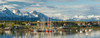 Small boat harbor and snow capped mountains around Ushuaia, Tierra del Fuego Province, Argentina Poster Print - Item # VARPPI169516