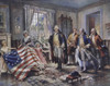 Betsy Ross Shows Washington the Stars and Stripes  Edward Percy Moran  Poster Print - Item # VARSAL900126685