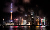 Skylines lit at night, Oriental Pearl Tower, The Bund, Pudong, Huangpu River, Shanghai, China Poster Print - Item # VARPPI168306