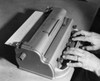 Close-up of a person's hand typing on a Braille typewriter Poster Print - Item # VARSAL25527820B