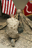 July 7, 2006 - A marine kneels before the rifle, boots and identification tags during a memorial service at the Habbaniyah Chapel. Poster Print - Item # VARPSTSTK102028M