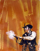 Painting of cowboy shooting  Angry Gunfire  Artist Unknown Poster Print - Item # VARSAL902142994