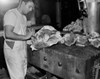 Butcher at work Poster Print