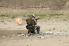 U.S. Army soldier fires a high-explosive fragmentation round from the RPG-7 rocket-propelled grenade launcher in a wadi near Kunduz, Afghanistan Poster Print - Item # VARPSTTMO100317M