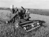Farmer harvesting oats with a combine in a field Poster Print - Item # VARSAL25530441