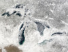 Satellite view of the Great Lakes Poster Print - Item # VARPSTSTK202143S
