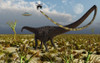 Insectoid drones busy collecting DNA samples from a Diplodocus sauropod dinosaur during Earth's Jurassic Era Poster Print - Item # VARPSTMAS100484P