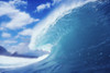Side View Of Blue, Curling Wave, Background Blurred By Mist PosterPrint - Item # VARDPI1993306