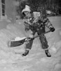 USA  Vermont  Woodstock  man shoveling snow Poster Print - Item # VARSAL255423557