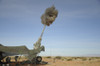 December 5, 2012 - The M982 Excalibur 155mm round leaves the barrel of an M777 Howitzer during a live fire shoot at Oro Grande Range Complex, New Mexico. Poster Print - Item # VARPSTSTK106561M