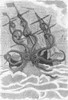Giant Squid Attacking Ship, 1801 Poster Print by Science Source