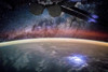 Lights Above and Below the ISS Poster Print by Science Source