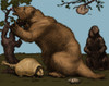 Glyptodon and Megatherium, Extinct Fauna Poster Print by Science Source