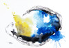 Watercolour abstract painting with a fish shape PosterPrint - Item # VARDPI2424595