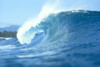 Side View Of Large Wave With Curl Breaks Toward Shoreline Spray Off Tips C1756 PosterPrint - Item # VARDPI1999674