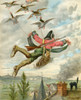 Baron Munchausen Lifted From Earth By Ducks Illustration By Alphonse Adolf Bichard From The Book The Adventures Of Baron Munchausen Published C1886 PosterPrint - Item # VARDPI1856410