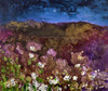 Painting of landscape with storm clouds over a mountain and flowers PosterPrint - Item # VARDPI12268191