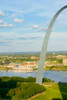 One half view of Gateway Arch and the Mississippi River, St. Louis, Missouri, the "Gateway to the West" Poster Print by Panoramic Images - Item # VARPPI181752