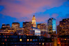 Sunset reflects in windows of Boston skyline and Commerce House Tower shot at dusk, Boston, MA Poster Print by Panoramic Images - Item # VARPPI182022