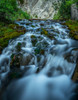 Creek flowing over moss covered rocks, Grassi Lakes Creek, Canmore, Alberta, Canada Poster Print by Panoramic Images - Item # VARPPI174079