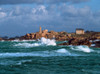 Waves breaking on coast, Ploumanac'h Lighthouse, Pink Granite Coast, Cotes-d'Armor, Brittany, France Poster Print by Panoramic Images - Item # VARPPI172996
