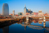 Nashville Skyline, Tennessee and the Cumberland River with river reflection Poster Print by Panoramic Images - Item # VARPPI182040