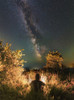 Man sitting near the campfire in the forest under the stars and Milky Way, Sudak, Crimea. Poster Print by Yuri Zvezdny/Stocktrek Images - Item # VARPSTYZV200024S