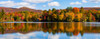 Reflection of autumn trees on water, Sally's Pond, West Bolton, Quebec, Canada Poster Print by Panoramic Images - Item # VARPPI173900