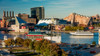 Panoramic view of Baltimore Inner Harbour, Maryland - shot from Federal Park Hill Poster Print by Panoramic Images - Item # VARPPI182636