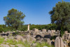 Olympia, Peloponnese, Greece. Ancient Olympia. Ruins of the 5th century BC Doric order Temple of Zeus. Ancient Olympia is a UNESCO World Heritage Site. Poster Print by Panoramic Images - Item # VARPPI174258