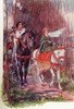 Sir Lancelot and Queen Guinevere.  Coloured illustration from the book The Gateway to Tennyson published 1910. Poster Print by Hilary Jane Morgan / Design Pics - Item # VARDPI12320893