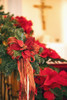 Edmonton, Alberta, Canada; Christmas Garland With Poinsettias On A Wooden Railing Poster Print by LJM Photo / Design Pics - Item # VARDPI1877083