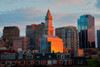 Sunset reflects in windows of Boston skyline and Commerce House Tower, Boston, MA Poster Print by Panoramic Images - Item # VARPPI182024