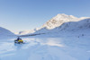 Native youth riding Snowmachine on overflow ice, Inukpasugruk Creek, Anaktuvuk Pass, Gates of the Arctic National Park, Brooks Range, Northern Alaska, USA. Poster Print by Kevin G. Smith / Design Pics - Item # VARDPI8653032