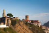 War Memorial and Iglesia de San Salvador church, Getaria, Guipuzcoa Province, Basque Country Region, Spain Poster Print by Panoramic Images - Item # VARPPI156665