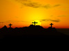 Crucifixion; Three Crosses In The Sunset Poster Print by Paul Sale / Design Pics - Item # VARDPI1850014