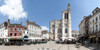 Tourists at sidewalk cafe outside cathedral, Sens Cathedral, Sens, Yonne, Burgundy, France Poster Print by Panoramic Images - Item # VARPPI162202