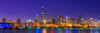 Chicago skyline with Cubs World Series lights night, Lake Michigan, Chicago, Cook County, Illinois, USA Poster Print by Panoramic Images - Item # VARPPI173874