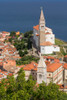 Piran, Primorska, Slovenia. Overeall view of the town and of St. George's cathedral from the Town Walls. Poster Print by Panoramic Images - Item # VARPPI174238