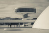 Tourists at a cultural building, The Oscar Niemeyer International Cultural Centre, Aviles, Asturias Province, Spain Poster Print by Panoramic Images - Item # VARPPI156777
