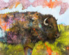 Illustration of a buffalo with colourful splashes and landscape Poster Print by Glen Ronald / Design Pics - Item # VARDPI12322562