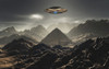 A flying saucer hovering over a pyramid in the Antarctic. Poster Print by Mark Stevenson/Stocktrek Images - Item # VARPSTMAS200096S