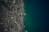 Satellite view of Chicago and Lake Michigan, Illinois, USA Poster Print by Panoramic Images - Item # VARPPI181286