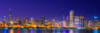 Chicago skyline with Cubs World Series lights night, Lake Michigan, Chicago, Cook County, Illinois, USA Poster Print by Panoramic Images - Item # VARPPI173873