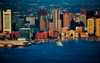 AERIAL morning view of Boston Skyline and Financial District and Wharf area, Boston, MA Poster Print by Panoramic Images - Item # VARPPI181969