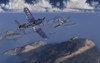 F4U Corsairs about to attack a Japanese cargo ship during World War II. Poster Print by Mark Stevenson/Stocktrek Images - Item # VARPSTMAS101007M