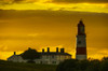 Souter Lighthouse under a glowing golden sky at sunset; South Shields, Tyne and Wear, England Poster Print by John Short / Design Pics - Item # VARDPI12320298