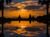 Sunset reflected in the infinity pool at Aureum Palace Hotel, Bagan, Mandalay Region, Myanmar Poster Print by Panoramic Images - Item # VARPPI153257